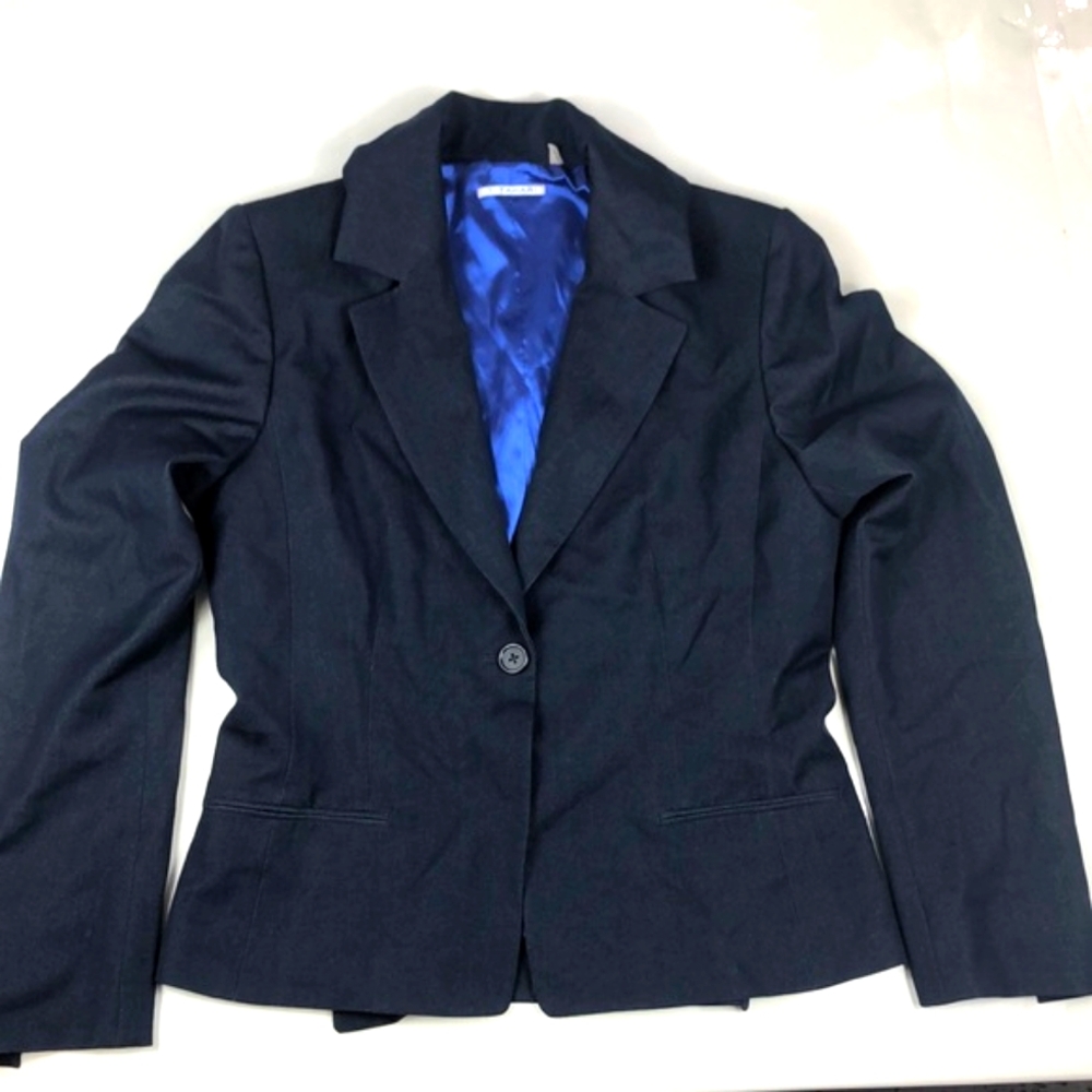 T Tahari Dark Midnight Blue Blazer